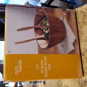 Acacia Salad Bowl Set
